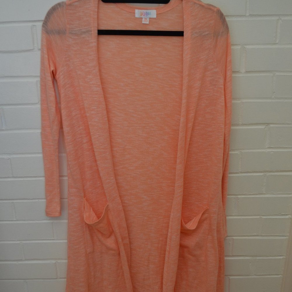 Lularoe Sarah Cardigan, Peachy Coral Cardigan